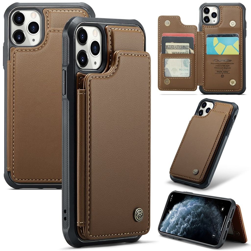 CASEME iPhone 11 Pro Cover med 5 Kortplads - Brun