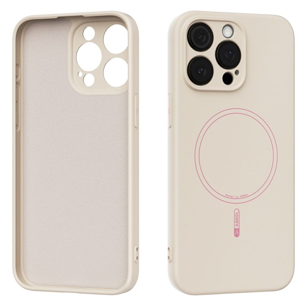 ABEEL iPhone 13 Pro Max Kuori MagSafe-yhteensopiva Silikoni - Beige