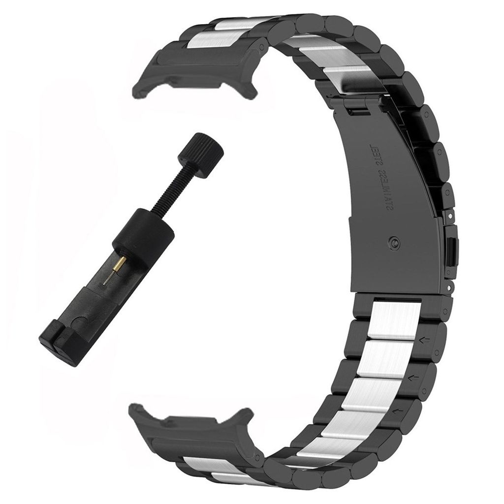 Samsung Galaxy Watch8 -kellonranneke ruostumattomasta teräksestä – musta/hopea