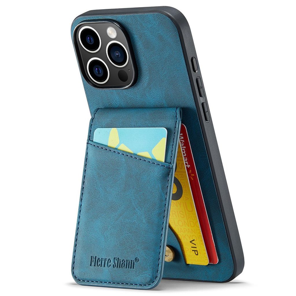 FIERRE SHANN iPhone 16 Pro Deksel med Kortspor - Blå