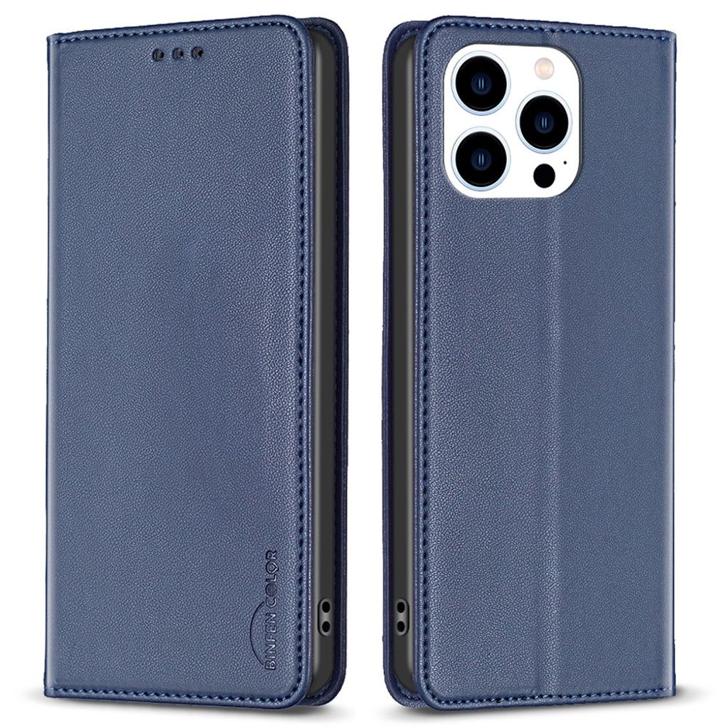 BINFEN COLOR iPhone 16 Pro Lommeboketui Kortholder – Blå