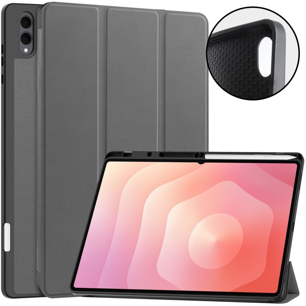 Samsung Galaxy Tab S12 Ultra/S11 Ultra Tri-fold stativfodral - Grå