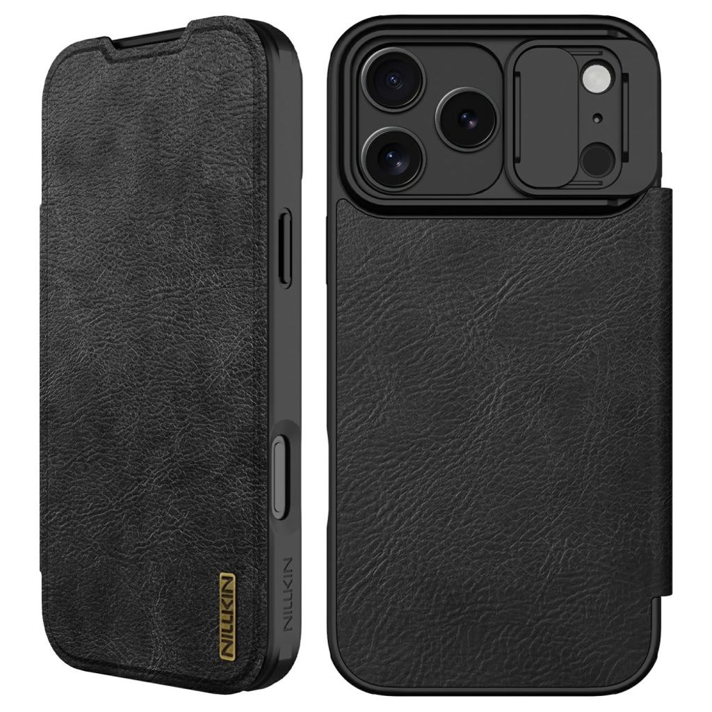 NILLKIN iPhone 18 Pro/17 Pro Kotelo Korttipaikoilla PU-nahka – Musta