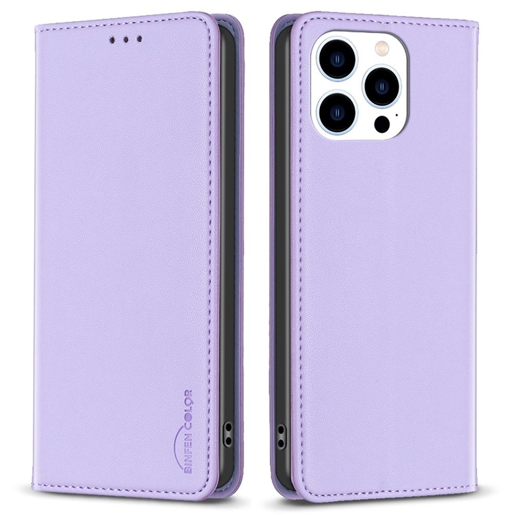 BINFEN COLOR iPhone 16 Pro Lommeboketui Med Kortspor – Lilla