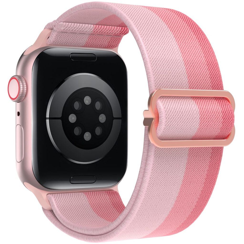 AHASTYLE WE26 Apple Watch 49 / 46 / 44 / 42mm Punottu nailoninen kellonranneke - Vaaleanpunainen