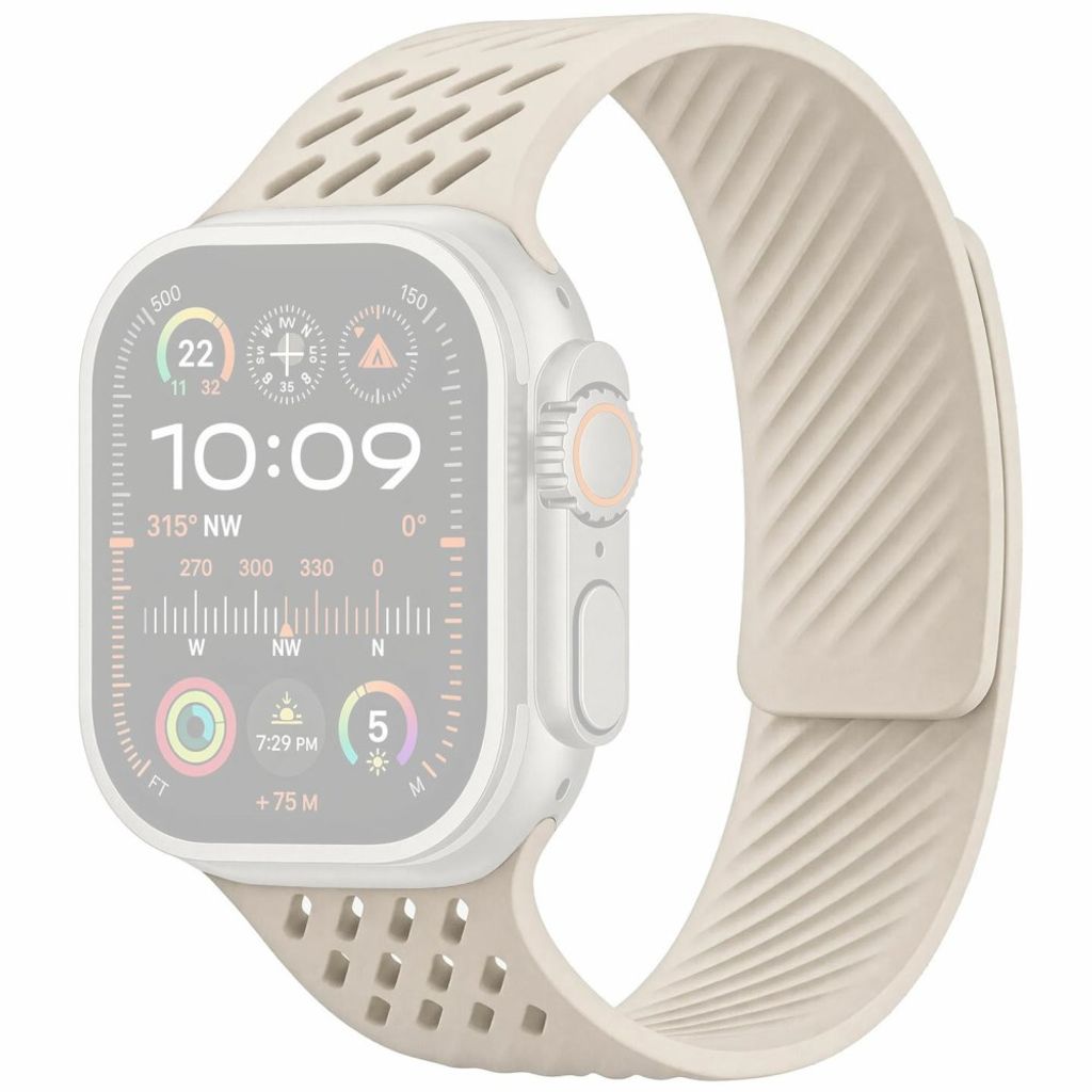 Apple Watch 49 / 46 / 44 / 42mm Silikoninen kellonranneke - Valkoinen
