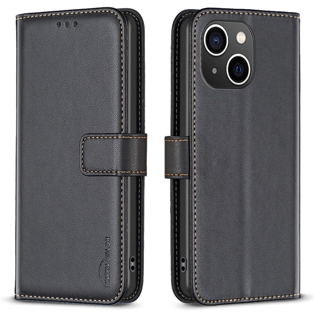 BINFEN COLOR iPhone 15 Wallet Cover Stand - Black