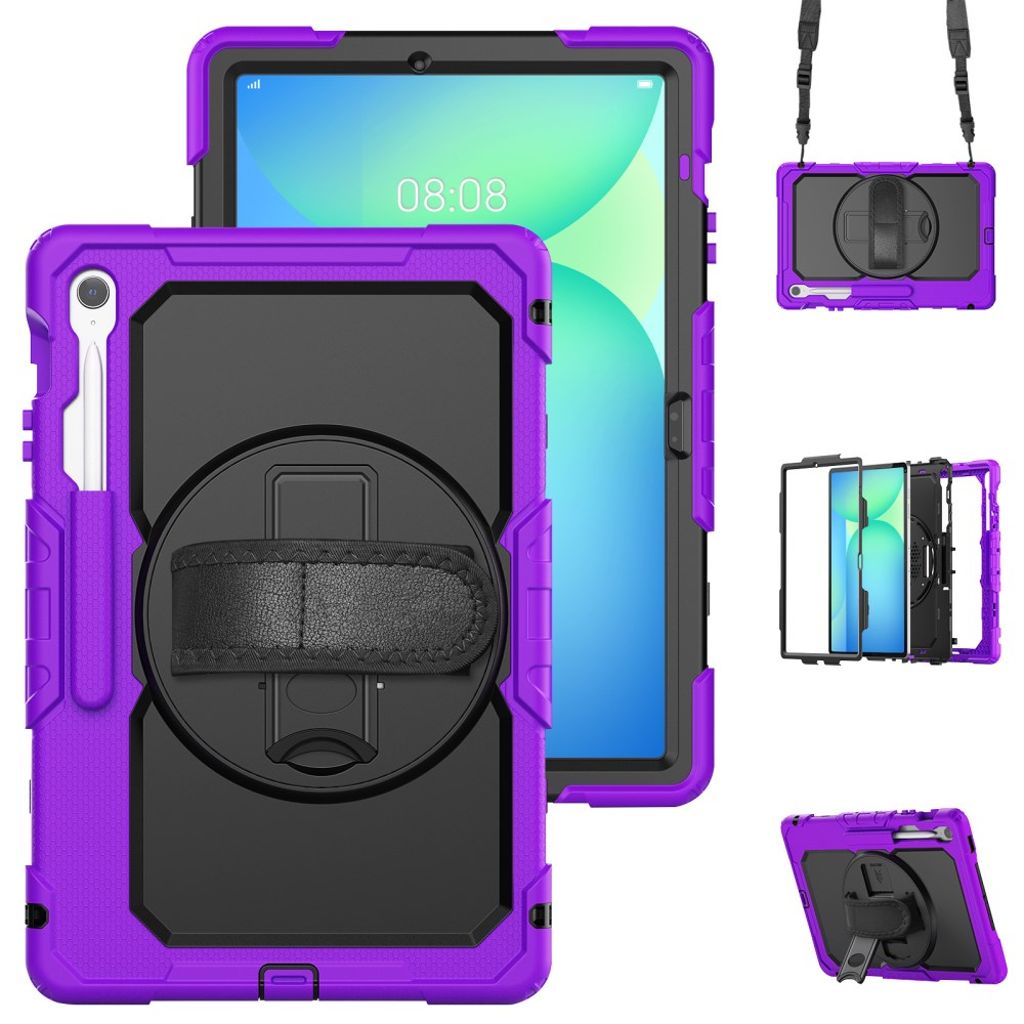 Samsung Galaxy Tab S10 FE Plus Case with Shoulder Strap - Purple
