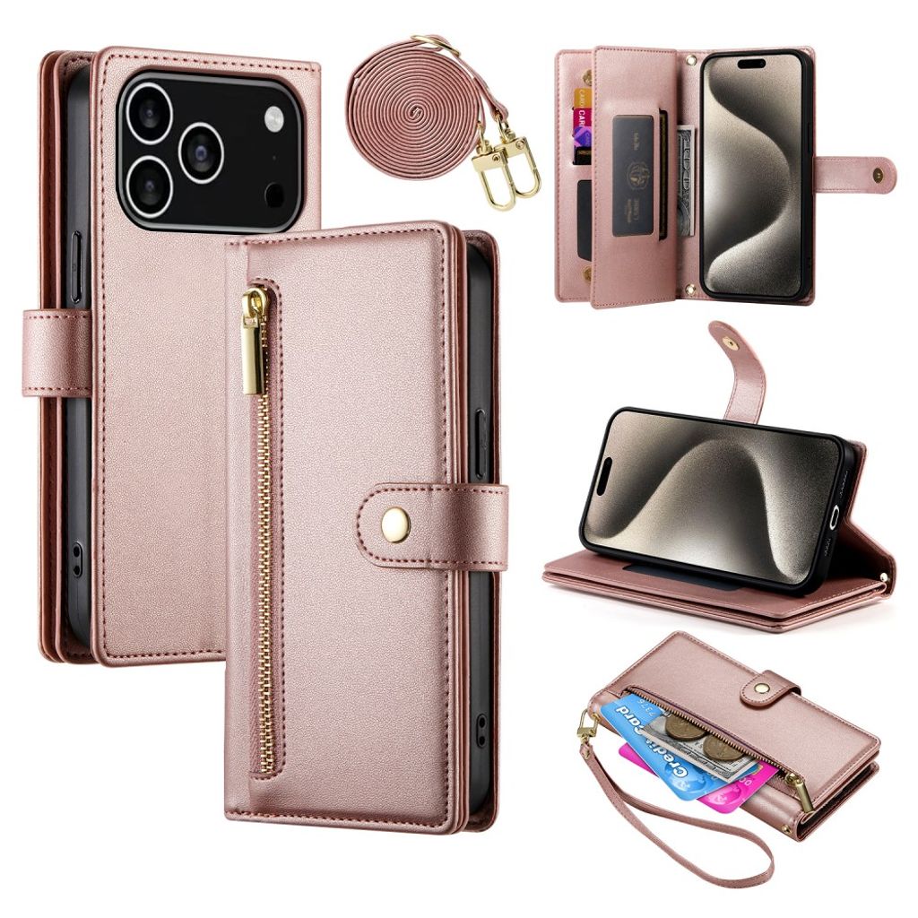 iPhone 17 Pro Lompakkokotelo Kantohihna - pinkki