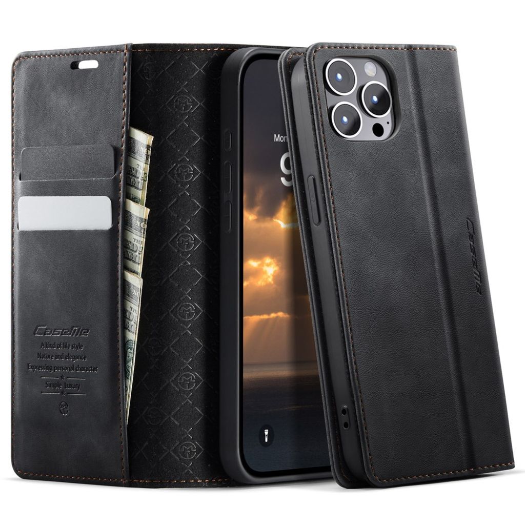 CASEME iPhone 12 Pro Max Kotelo Jalusta - Musta