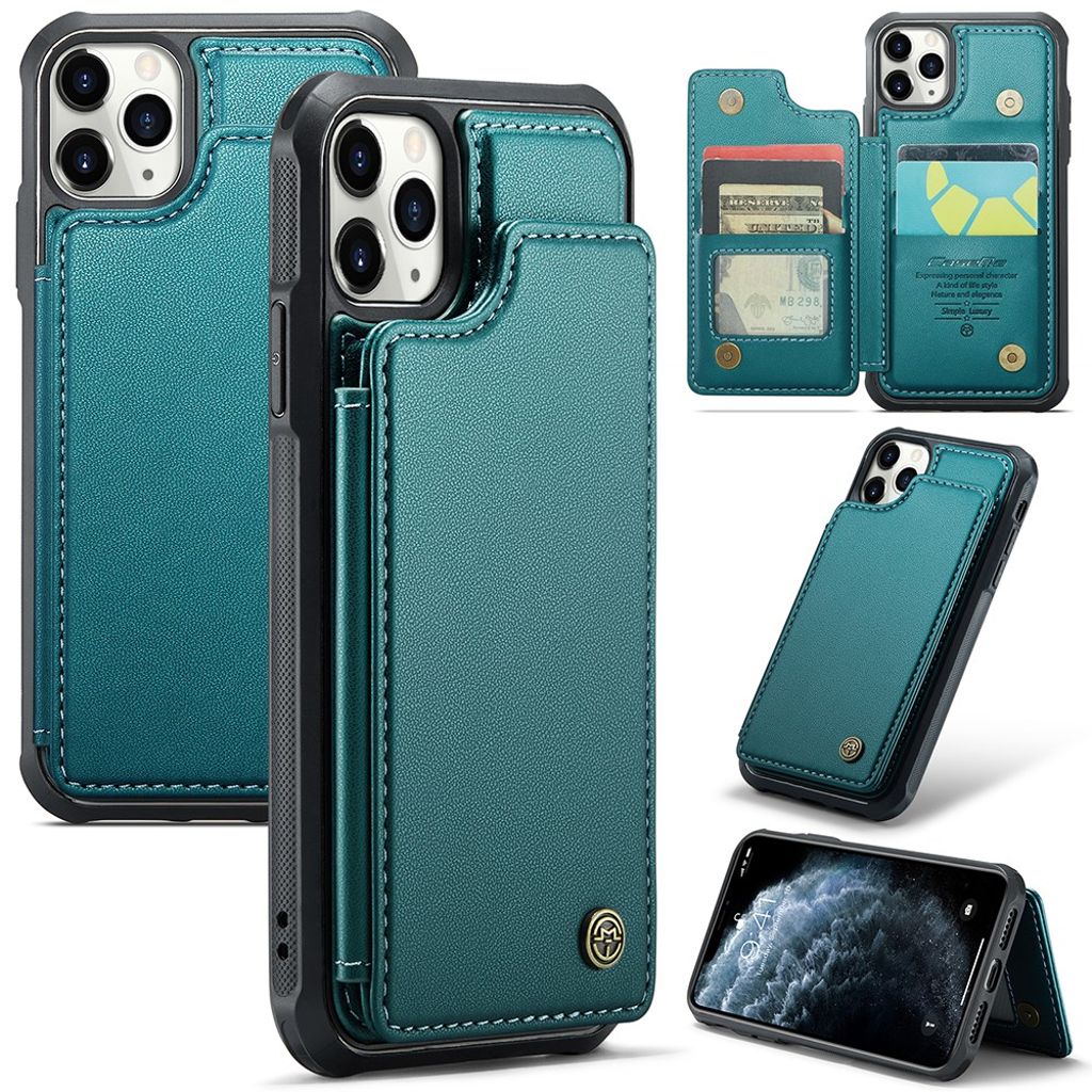 CASEME iPhone 11 Pro Cover med 5 Kortplads - Grøn