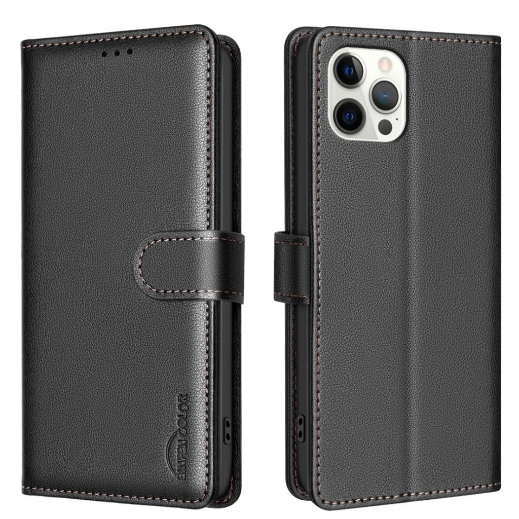 BINFEN COLOR iPhone 12 / 12 Pro Kotelo - Musta