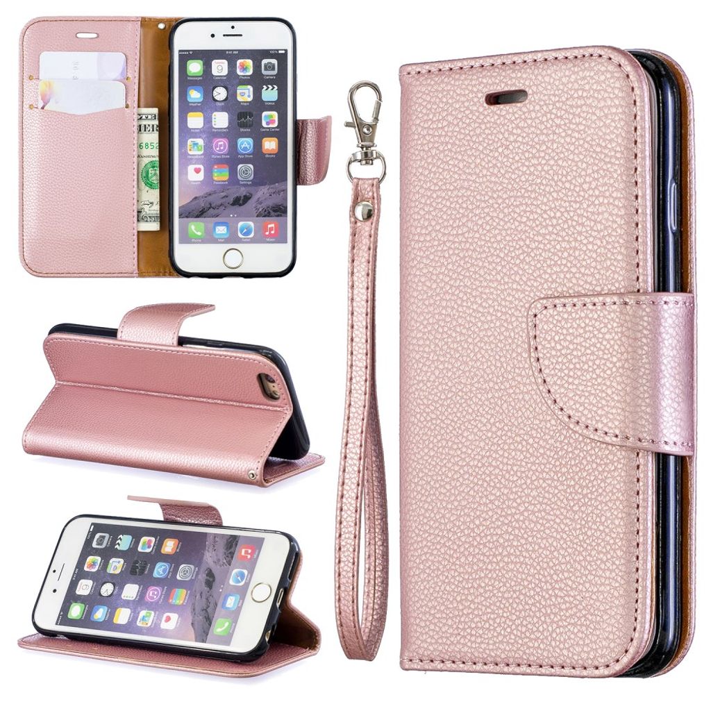 iPhone 6/6s Plånboksfodral med Kortfack - Roséguld