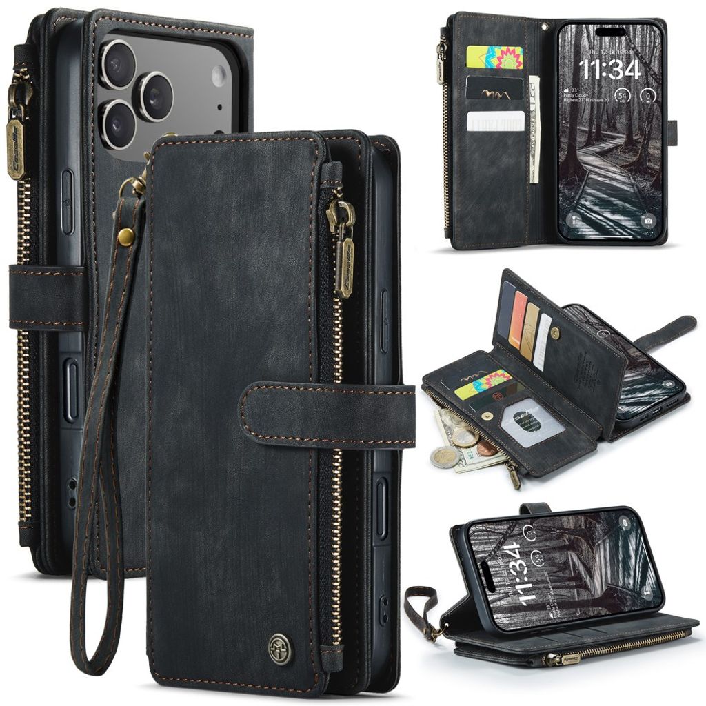 CASEME iPhone 17 Pro Max Etui med Stativ - Svart