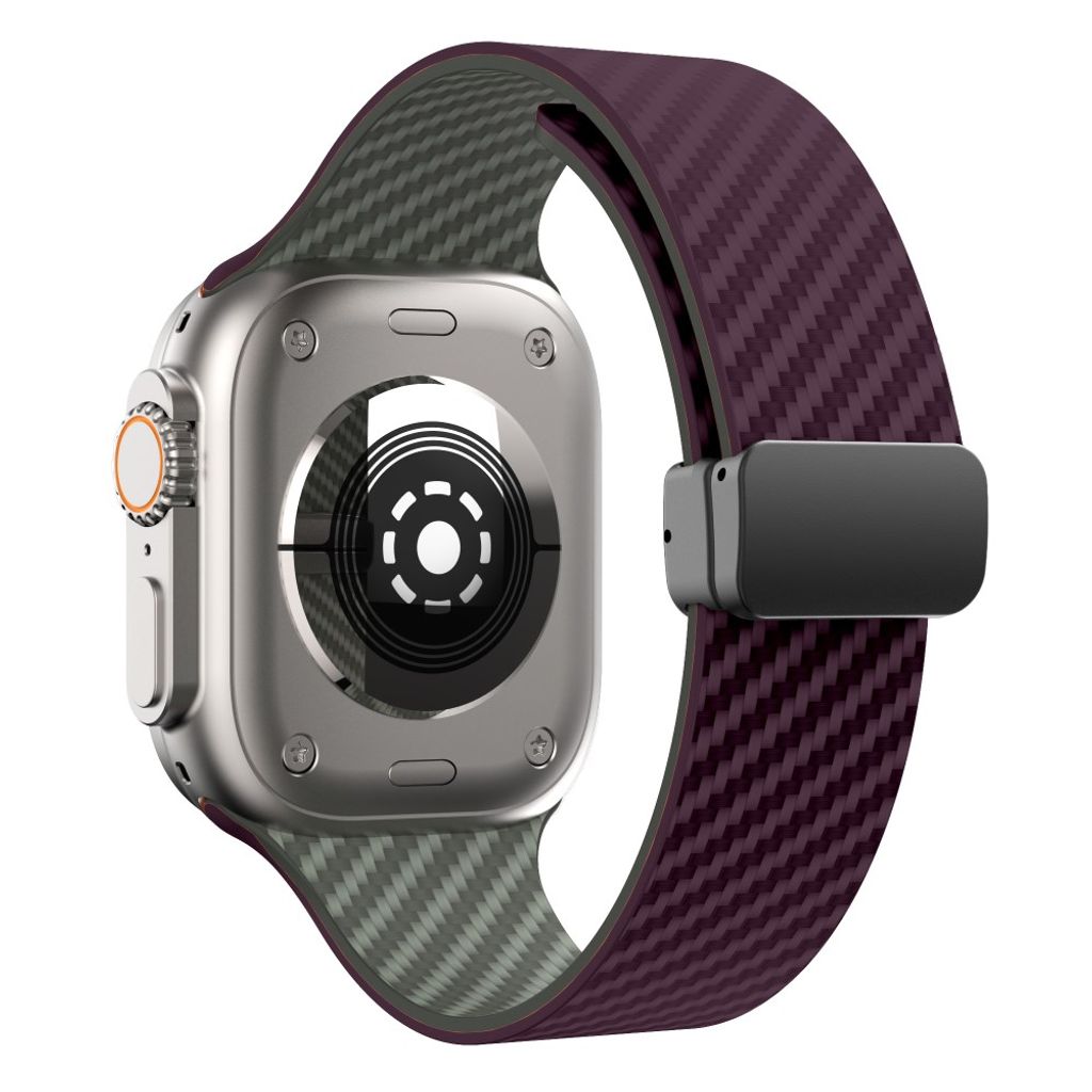 Apple Watch 49 / 46 / 44 / 42mm Klockarmband kolfibertextur - Lila