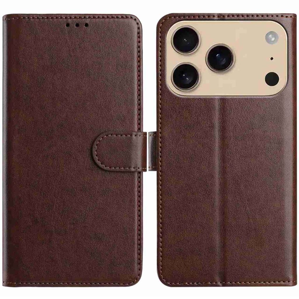 iPhone 18 Pro Max/17 Pro Max Lompakkokotelo PU nahka - Tummanruskea