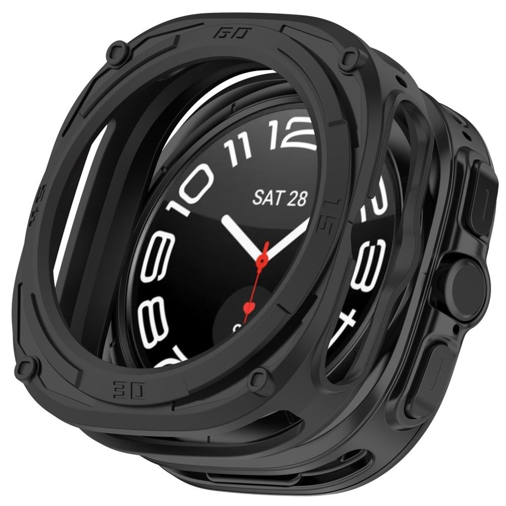 Samsung Galaxy Watch Ultra2 47mm Armor Mecha Støtsikkert Deksel - Svart