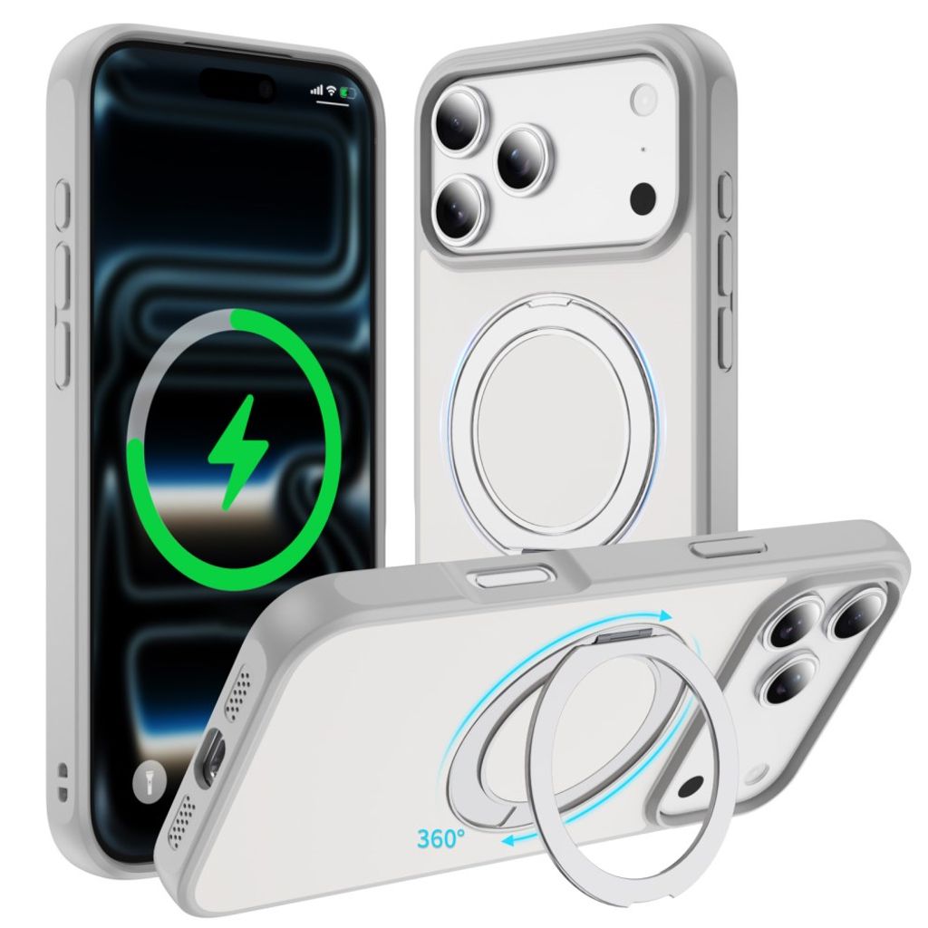 iPhone 18 Pro/17 Pro MagSafe Deksel med ringstøtte - Hvit