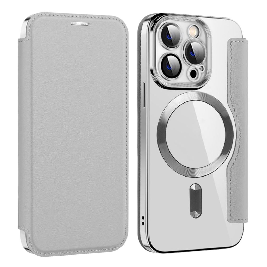 iPhone 14 Pro Pungetui MagSafe RFID-blokerende – Sølv