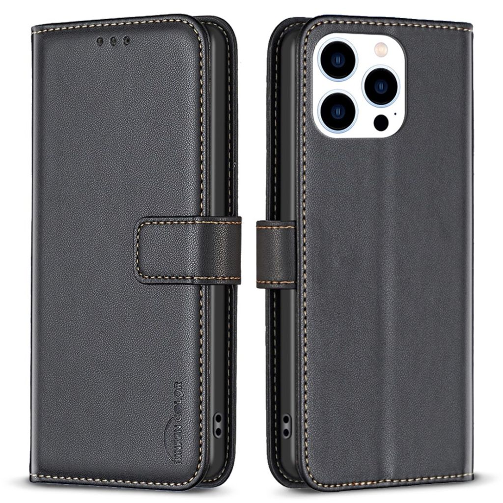 BINFEN COLOR iPhone 14 Pro Max Wallet Cover - Black