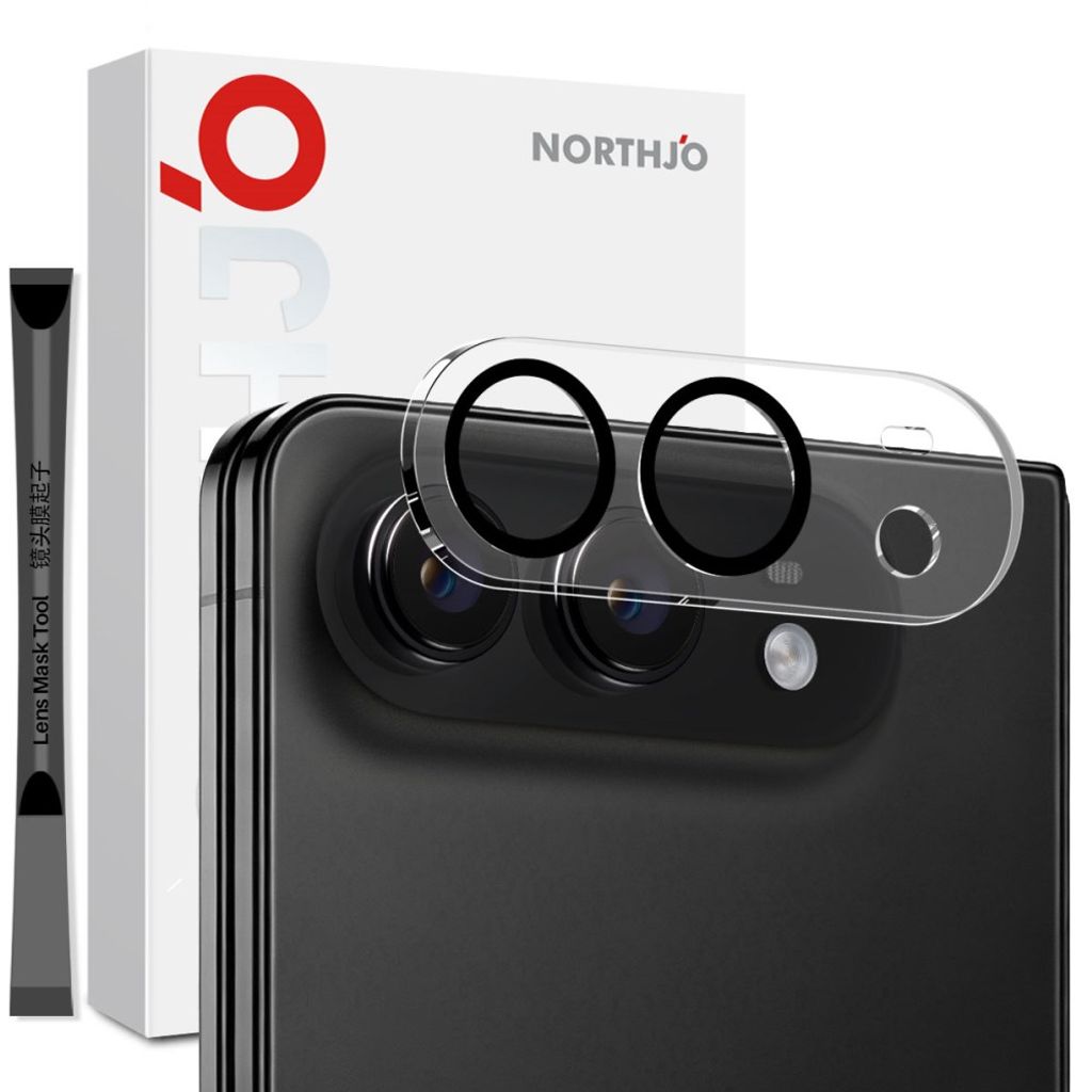 NORTHJO iPhone Fold -suojakalvo karkaistusta lasista - musta
