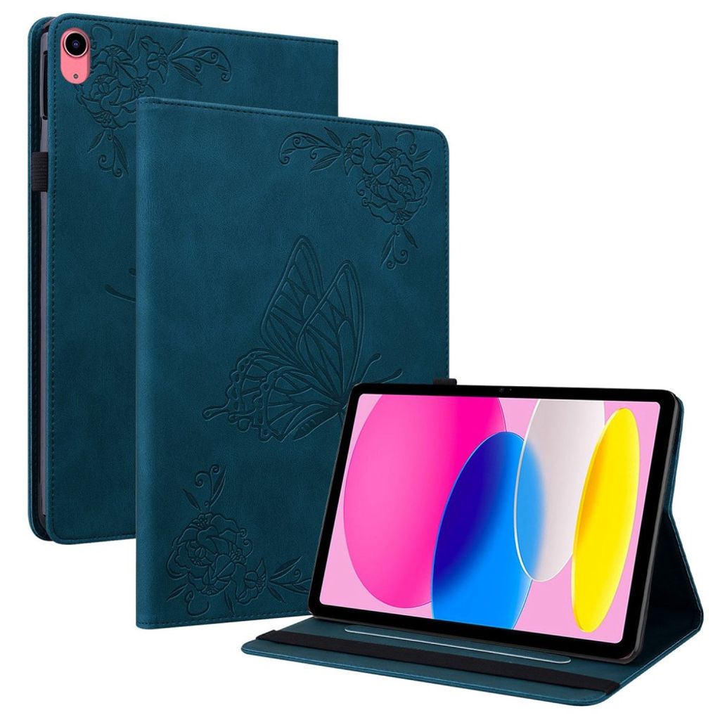 iPad A16 11" (2025)/10th gen 10.9" (2022) suojakuori korttipaikalla ja kynätelineellä – sininen