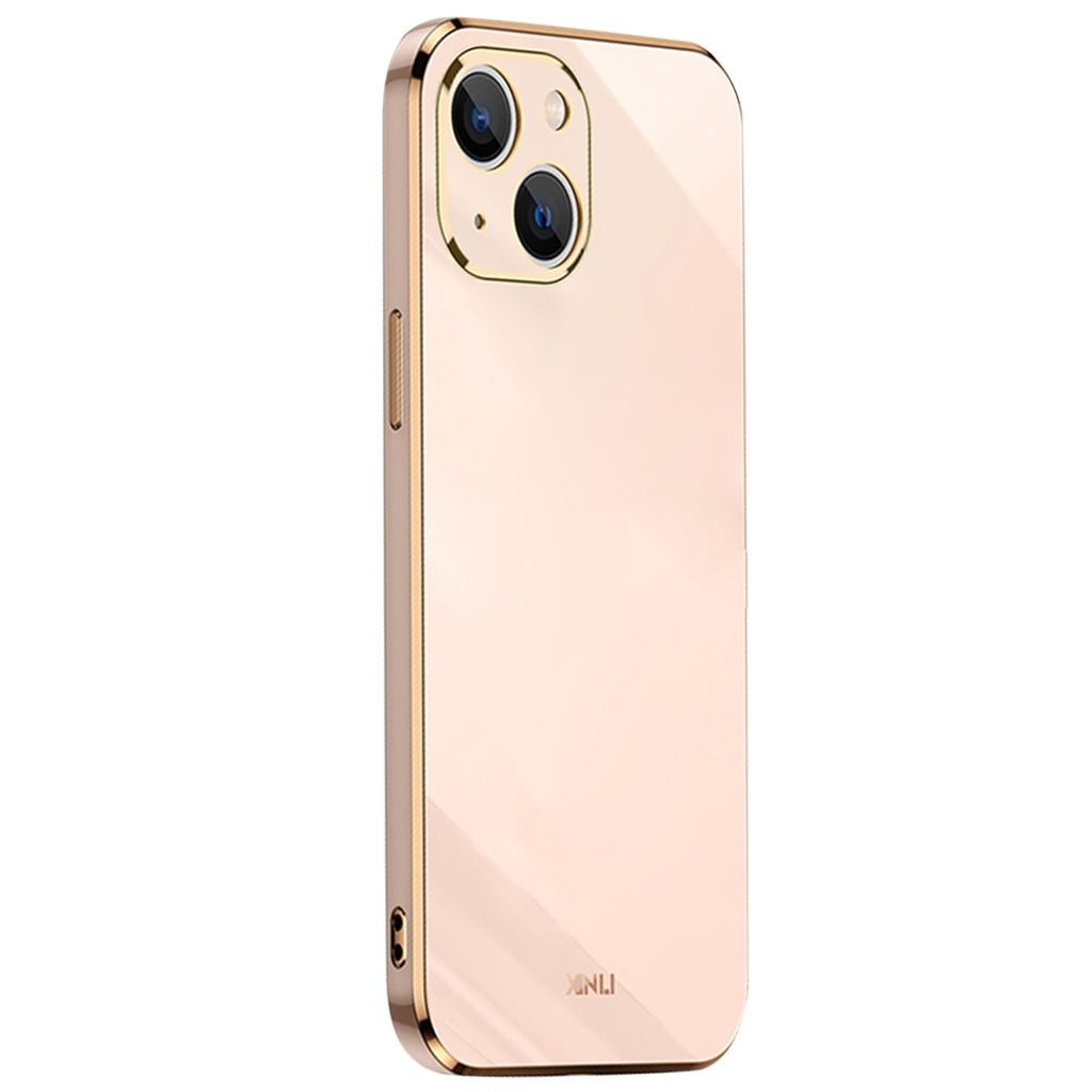 XINLI iPhone 13 mini TPU Case Golden Edge - Light Pink