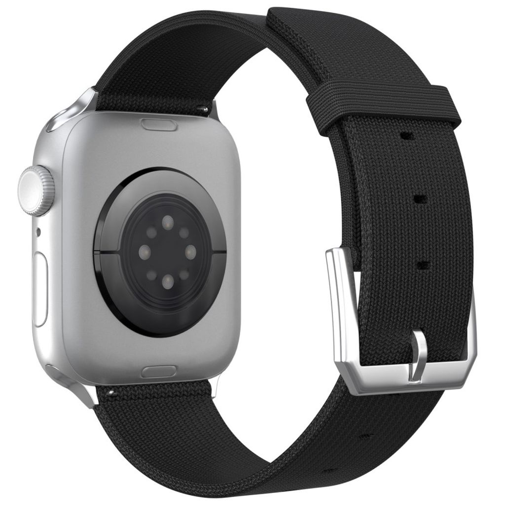 Apple Watch 49 / 46 / 44 / 42mm Säädettävä nailoninen kellonranneke - Musta