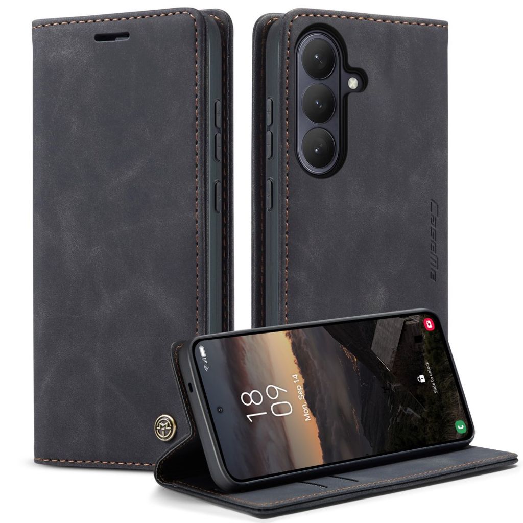 Samsung Galaxy S26 Lompakkokuori Jalustalla - Musta