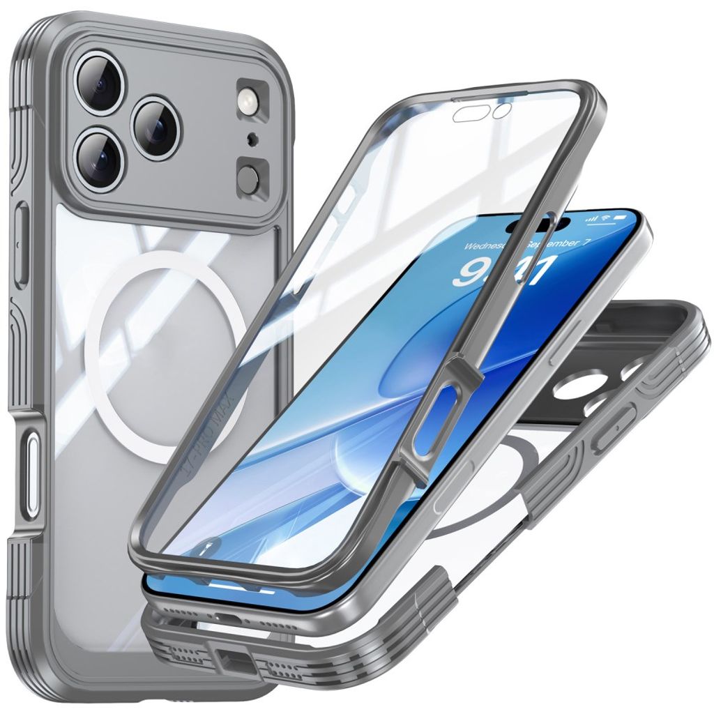 iPhone 17 Pro Max Deksel + Skjermbeskytter - Grå