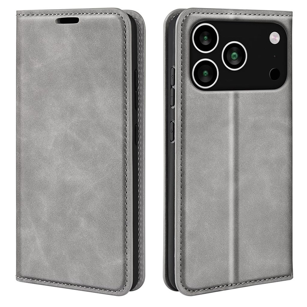 iPhone 18 Pro Max/17 Pro Max Lommeboketui PU-lær - Grå