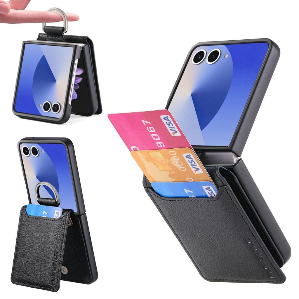 Samsung Galaxy Z Flip7 5G Skal med ringhållare - Svart