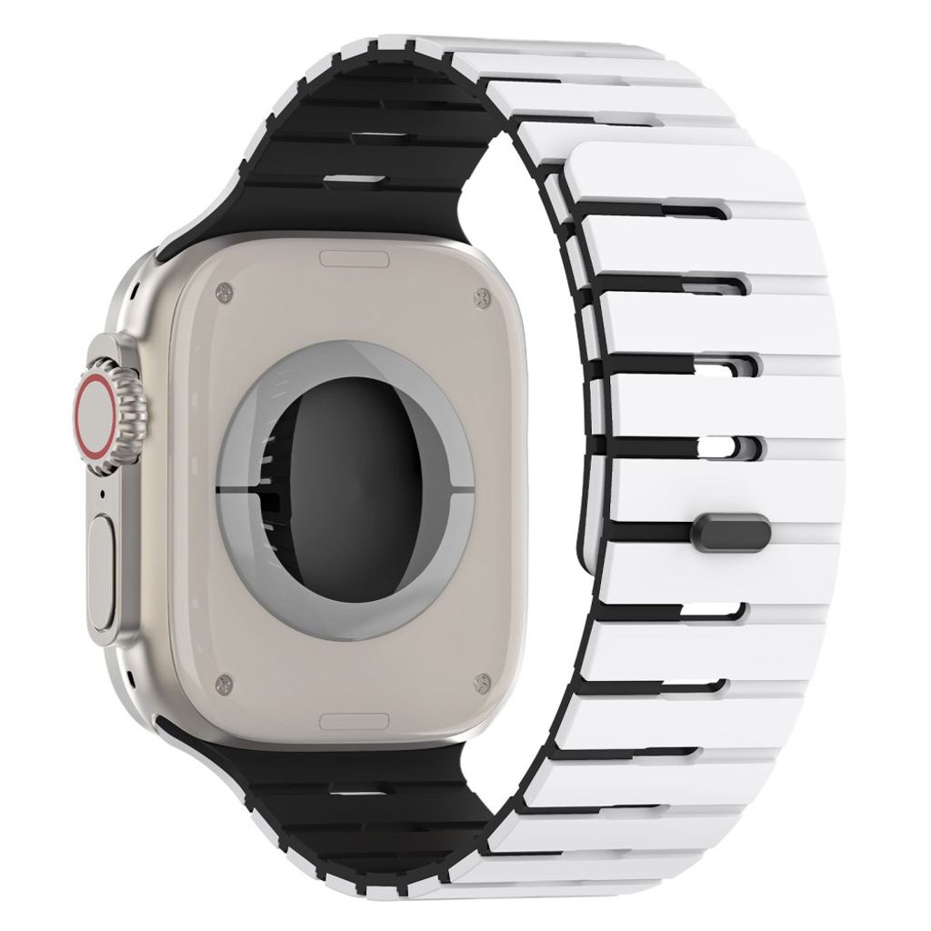 Apple Watch 49/46/44/42mm Tvåfärgat Klockarmband Silikon - Vit/Svart