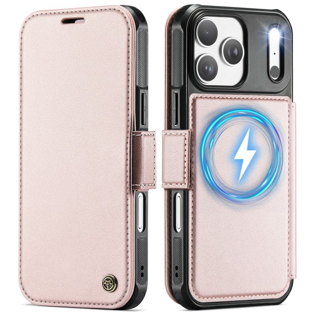 CASEME 053 iPhone 17 Pro Max Lommeboketui MagSafe RFID Blokkerende - Lysrosa