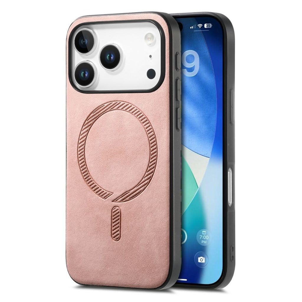 iPhone 18 Pro & iPhone 17 Pro Cover PU Læder MagSafe kompatibel - Lyserød