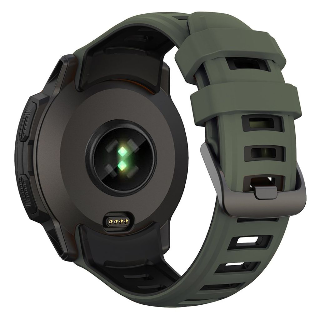 Garmin Instinct 2X Watch Strap Silicone – Military Green/Black