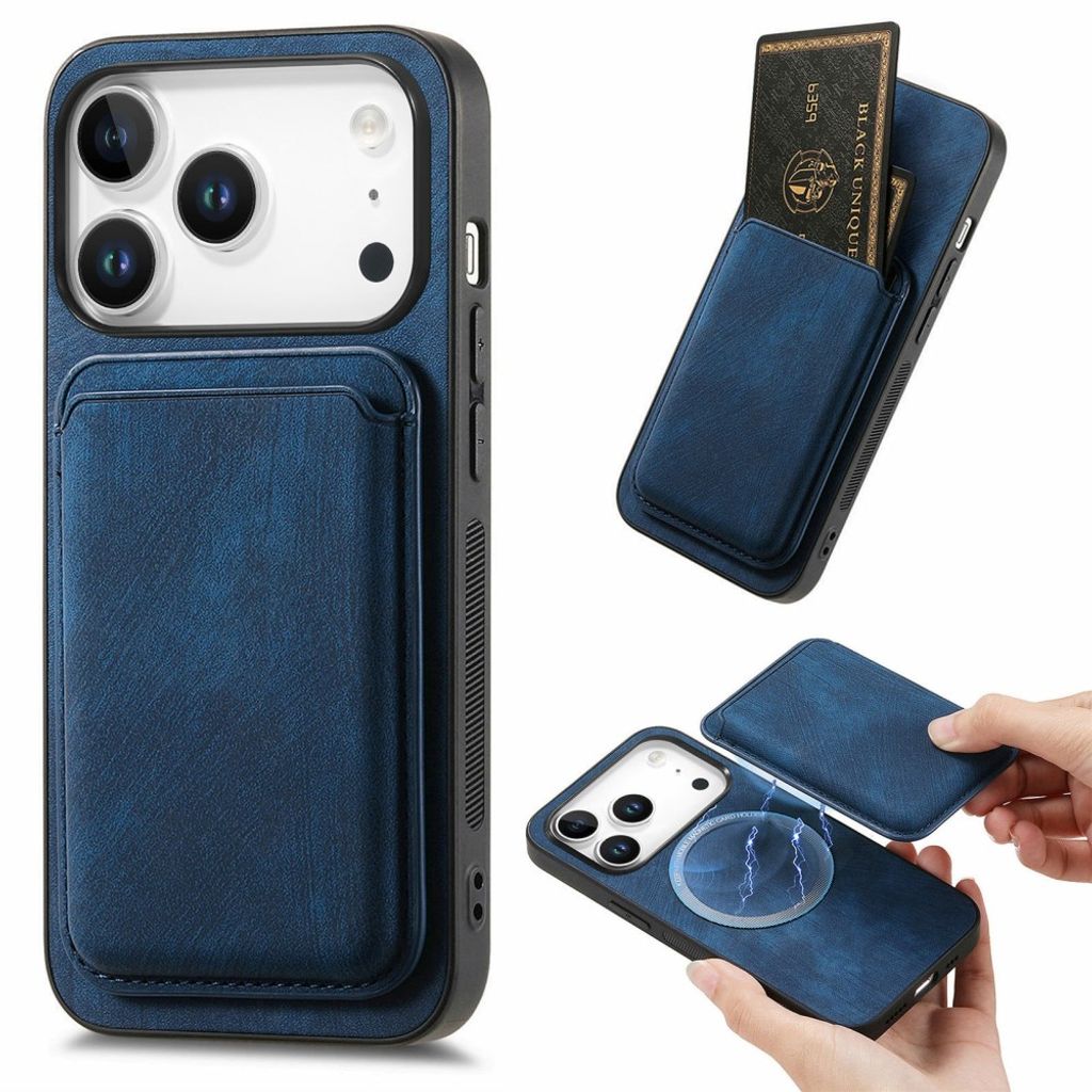 iPhone 17 Pro Max 2-i-1 Lommebokdeksel med Kortholder - Blå