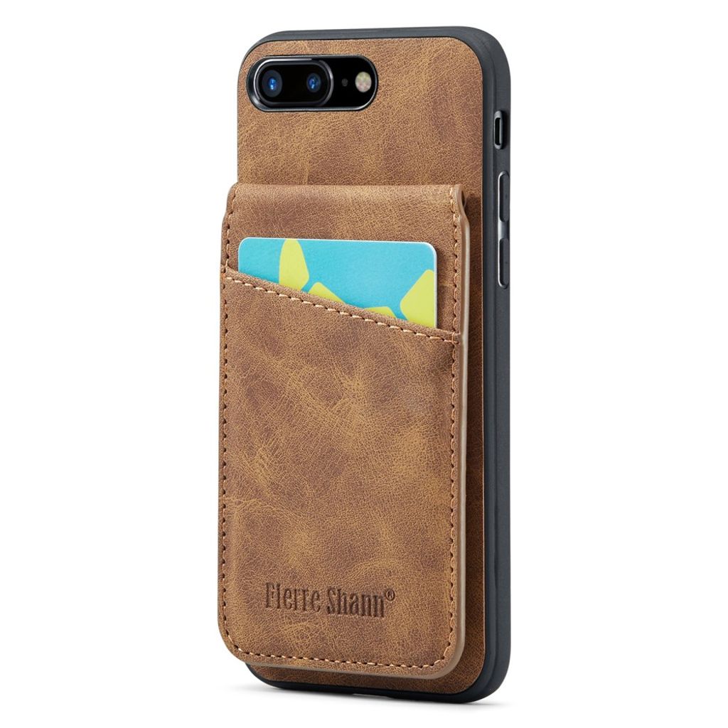 FIERRE SHANN iPhone 7 Plus / 8 Plus Cover med Kortplads - Brun