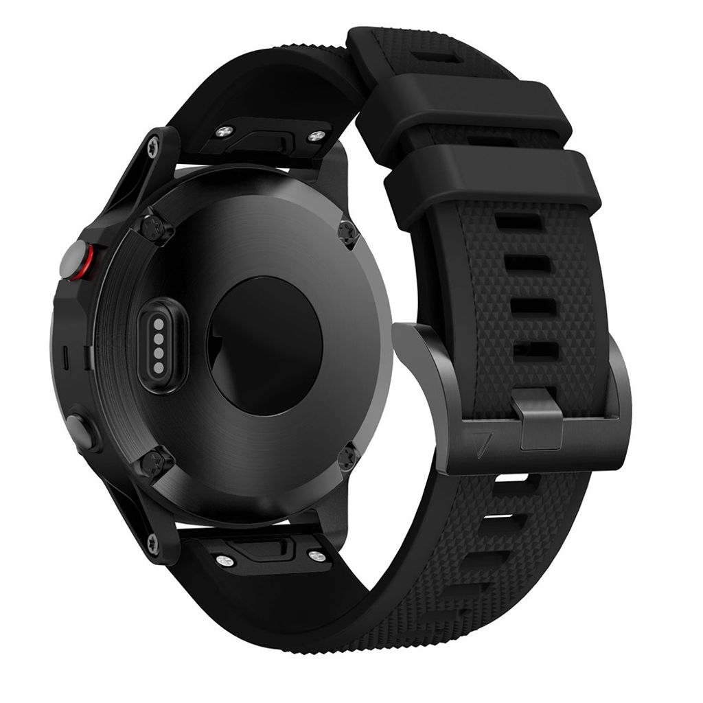 Garmin Fenix 5/Fenix 5 Plus/Fenix 6 osv. Silikonklokkerem – Svart