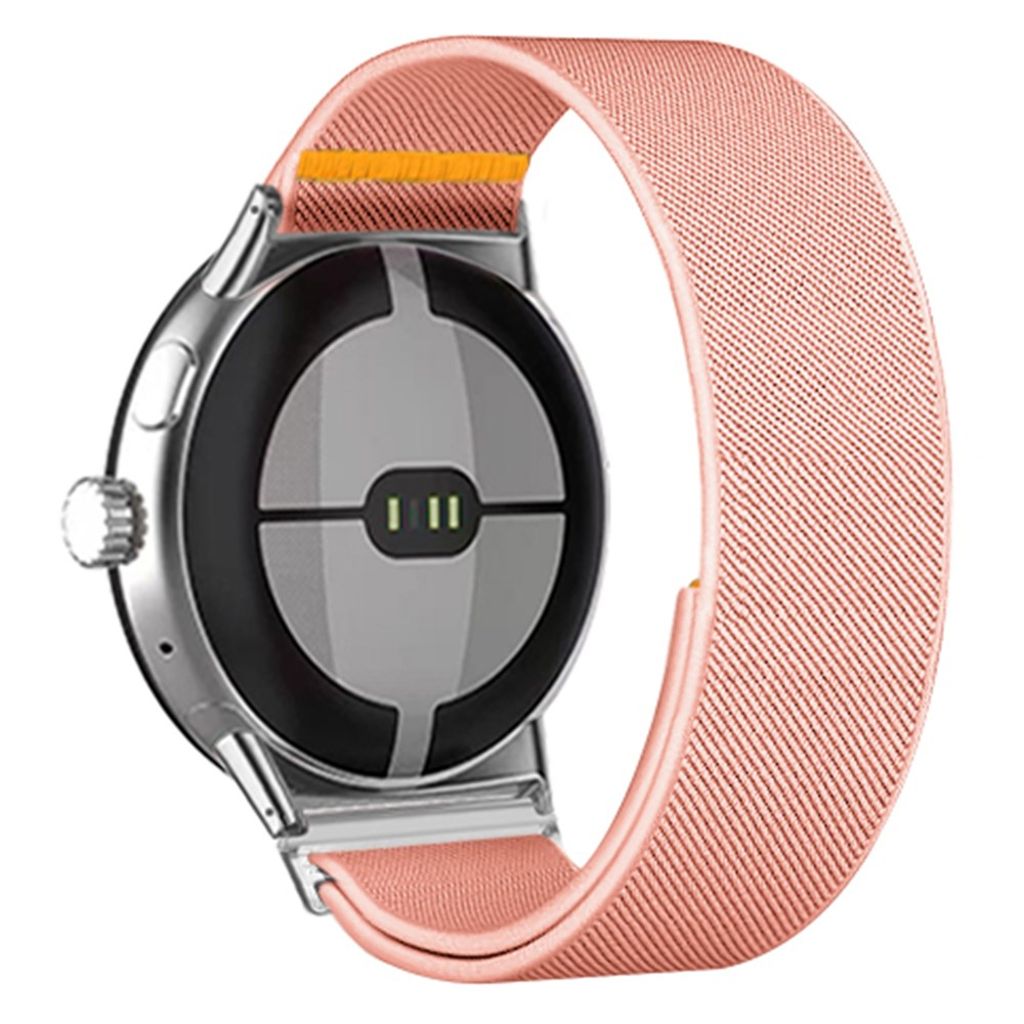 Google Pixel Watch 3 45 mm Kellonranneke, Nylon - Vaaleanpunainen