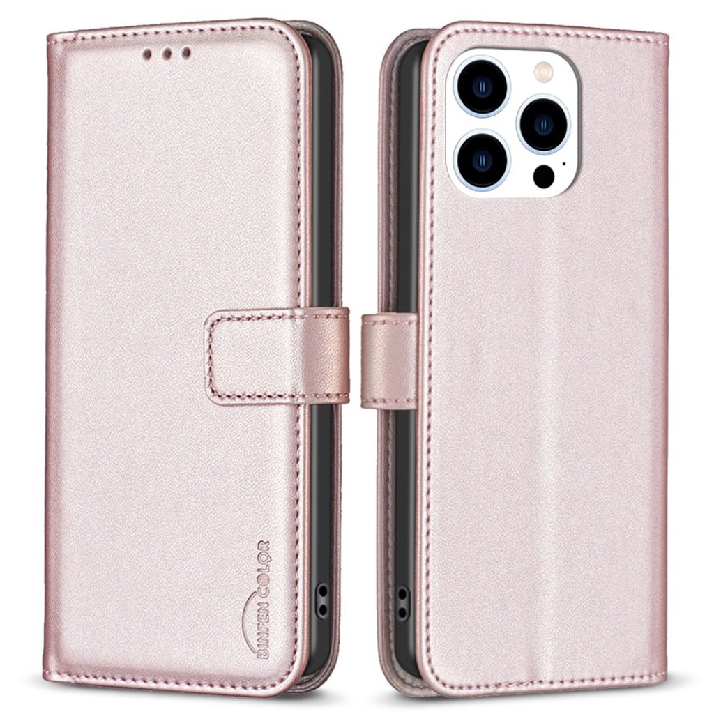 BINFEN COLOR iPhone 14 Pro Max Wallet Cover - Rose Gold