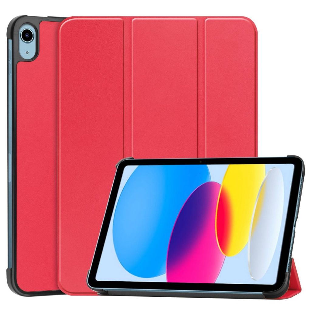 iPad A16 11" 2025/10.9" 2024 Tri-fold flip cover i kunstlæder - Rød