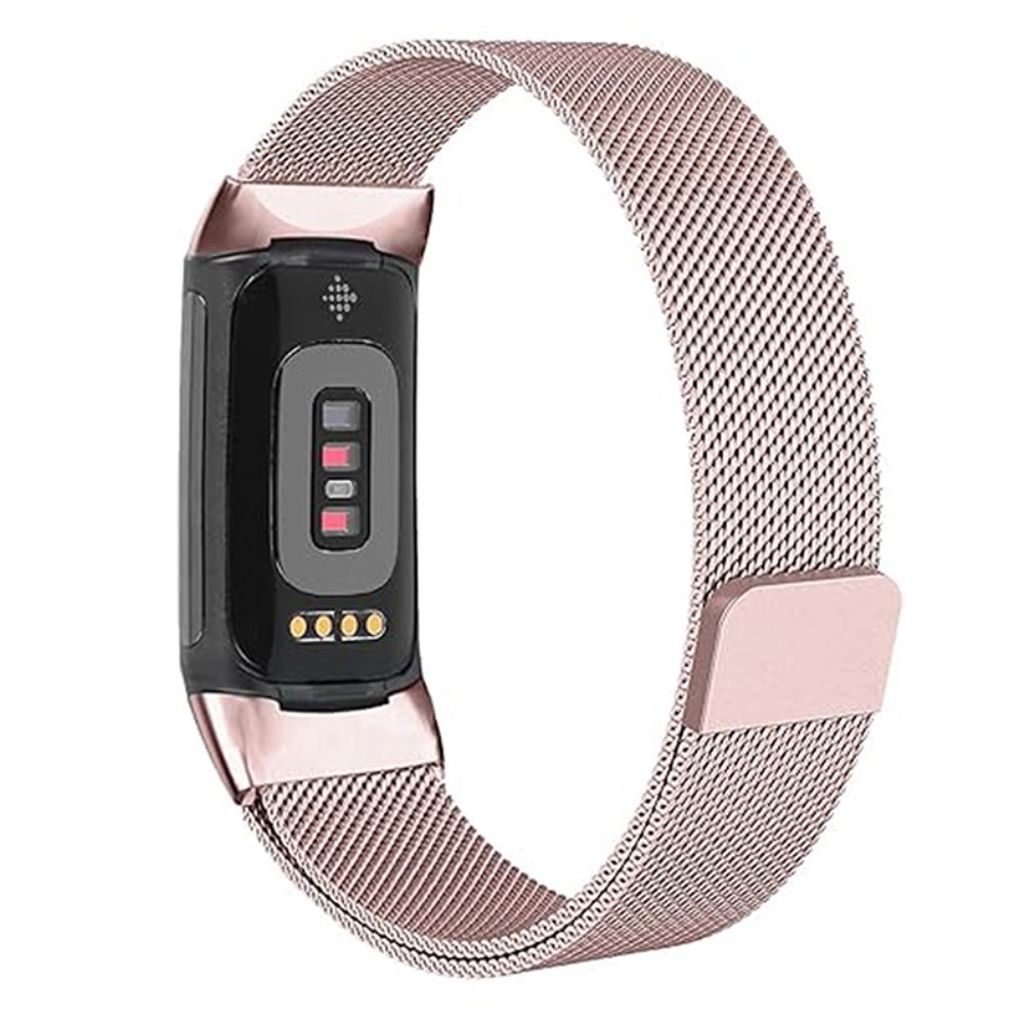 KALEBOL Fitbit Charge 6 / 5 Klokkereim i rustfritt stål - Rosegull