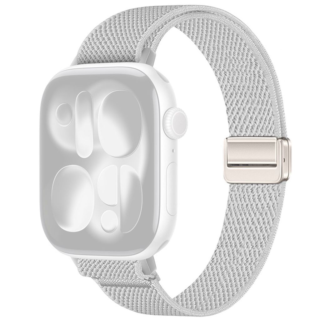 Apple Watch 42/41/40/38mm Smalt Klockarmband i Nylon - Ljusgrå