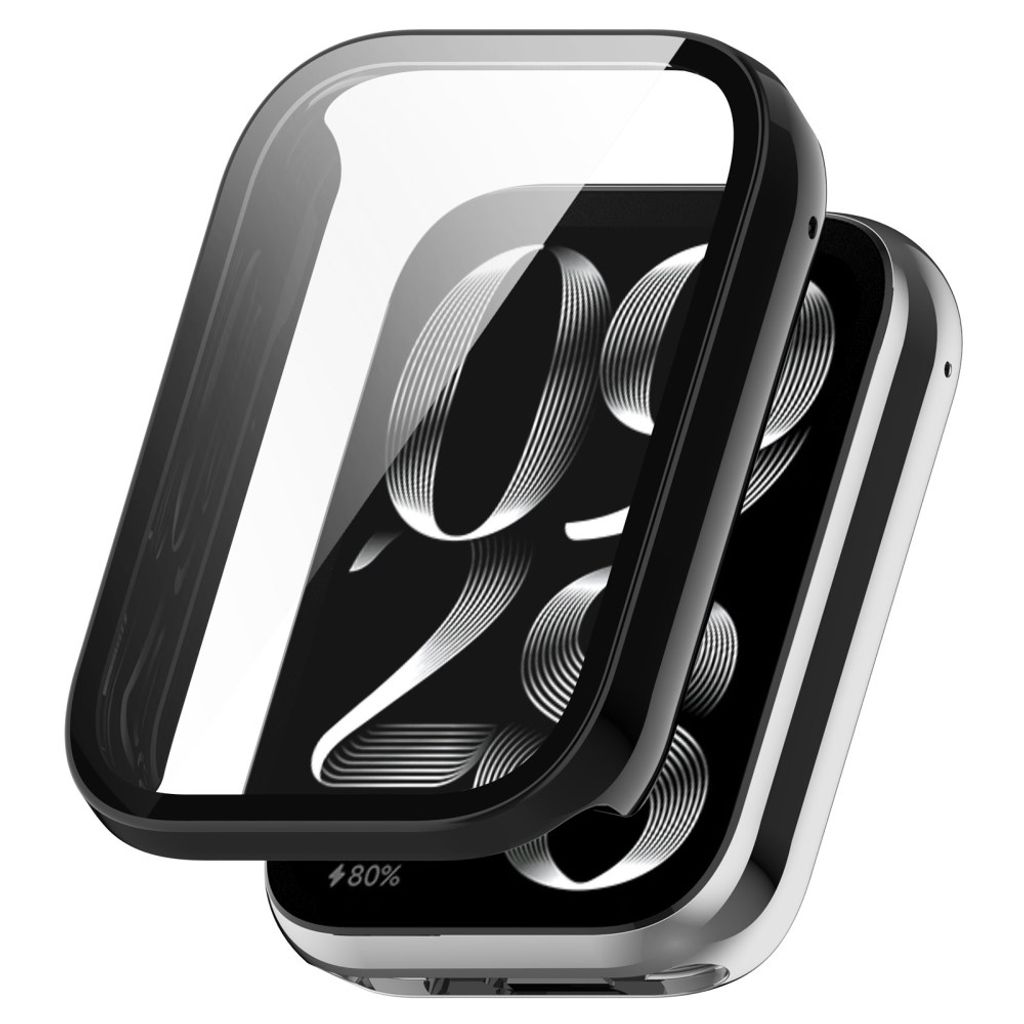 Xiaomi Smart Band 10 Pro -kotelo karkaistulla lasisella näytönsuojalla - musta