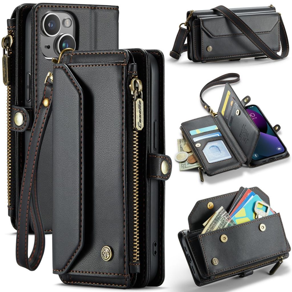 iPhone 13 Wallet Cover Card Slots - Black