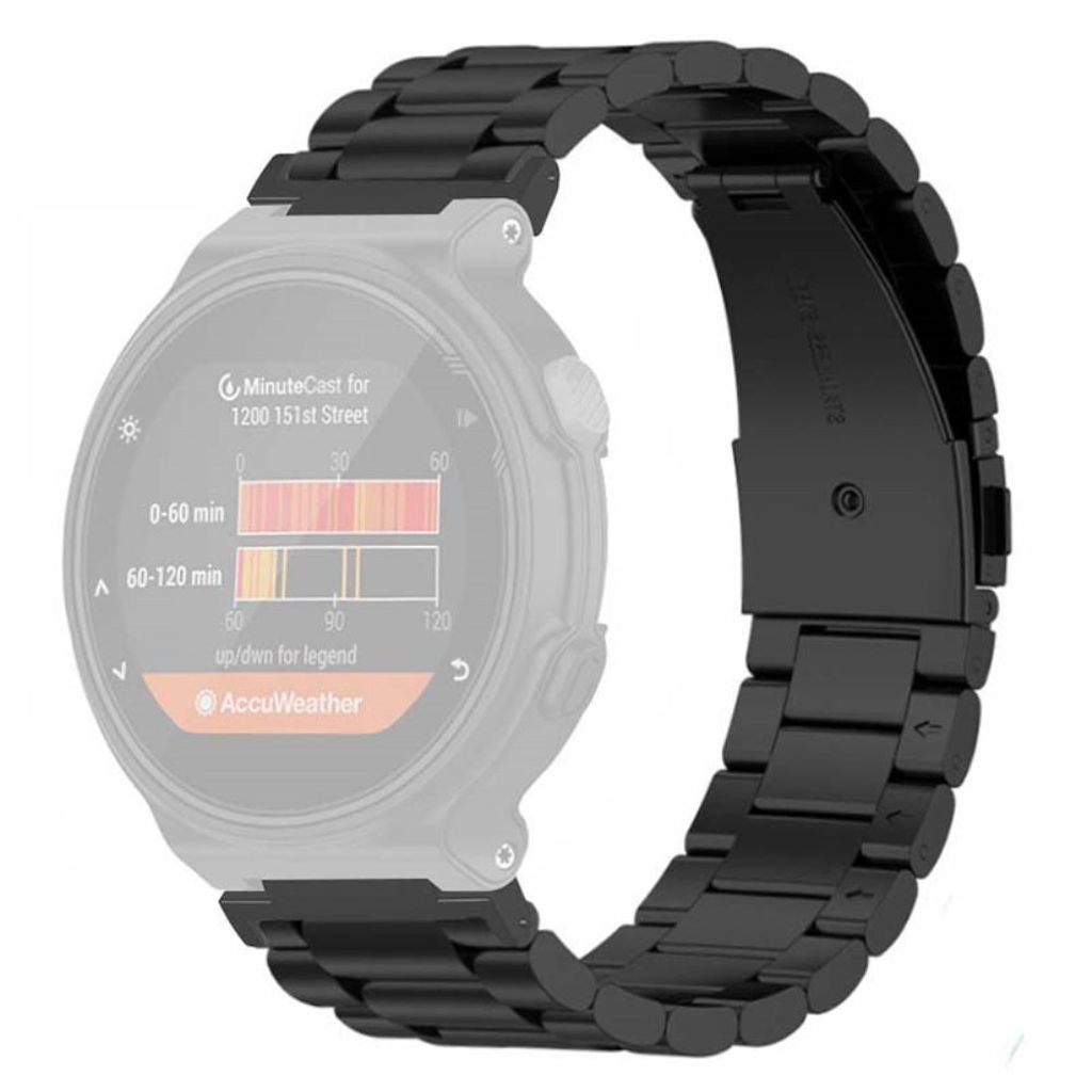 Garmin Forerunner 220/230/235/735X/620/630 Klokkereim i Metall – Svart