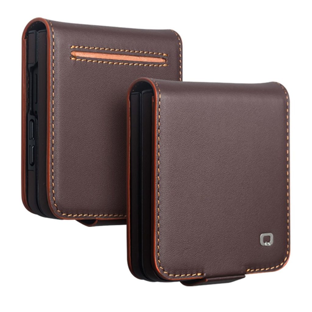 QIALINO Samsung Galaxy Z Flip8 Flip cover i ægte læder - Brun