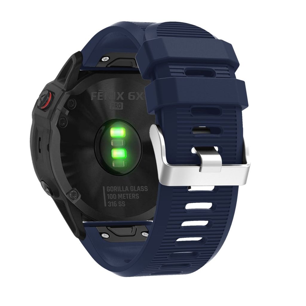 Garmin Fenix 7X/6X/5X etc. Urrem med Metalspænde - Mørkeblå