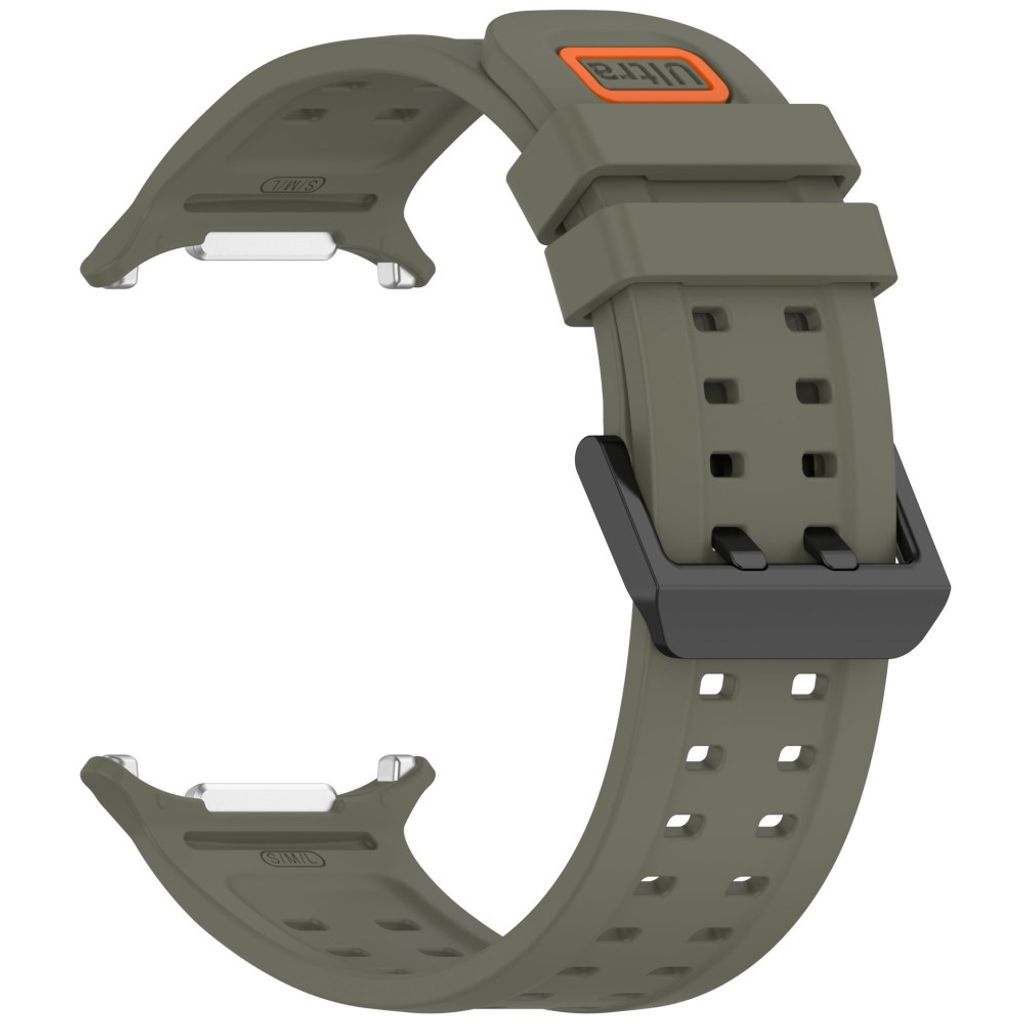 Samsung Galaxy Watch Ultra/Ultra2 silikon klokkerem med dobbeltstiftspenne - Mørkegrønn